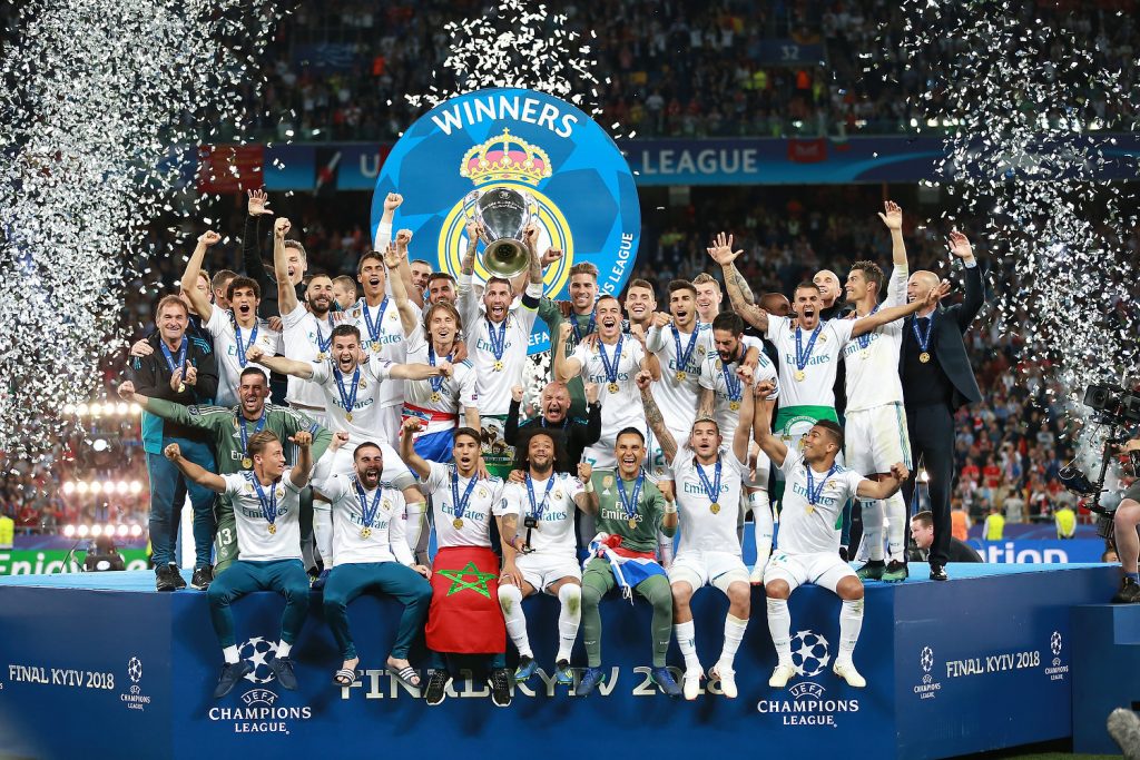 Joueurs du Real Madrid fêtant la victoire finale en C1